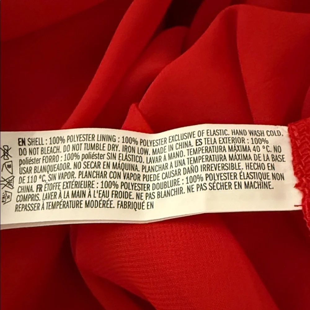 Endless Rose Vibrant Red Ruffle Strapless Dress Small - Picture 10 of 10